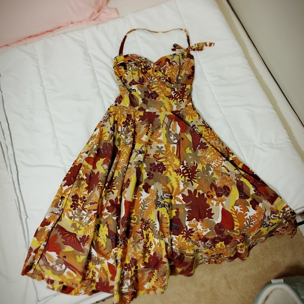 Vintage circle skirt dress